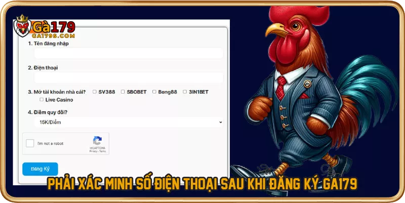Phải xác minh số điện thoại sau khi đăng ký GA179