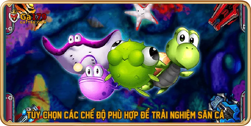 Tùy chọn các chế độ phù hợp để trải nghiệm săn cá